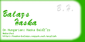 balazs haska business card